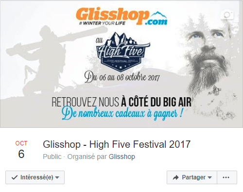 Evenement High Five Glisshop Facebook