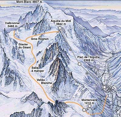 plan vallée blanche