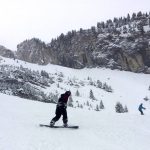 Snowboard virage frontside