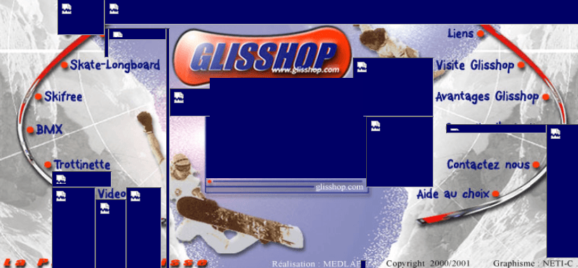 Premier site web Glisshop