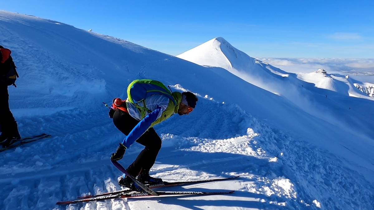 avant la descente en ski de fond